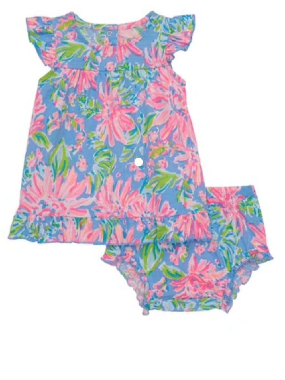 Lilly Pulitzer Girls Floral Dress and Bloomers Set - Blue & Pink